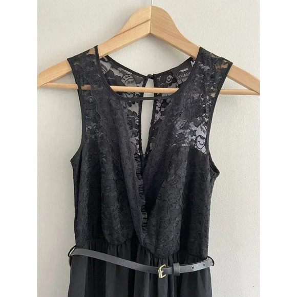 NWT ASOS Maternity Dress Belted Lace Bodice Black Size 2 New - Picture 2 of 5